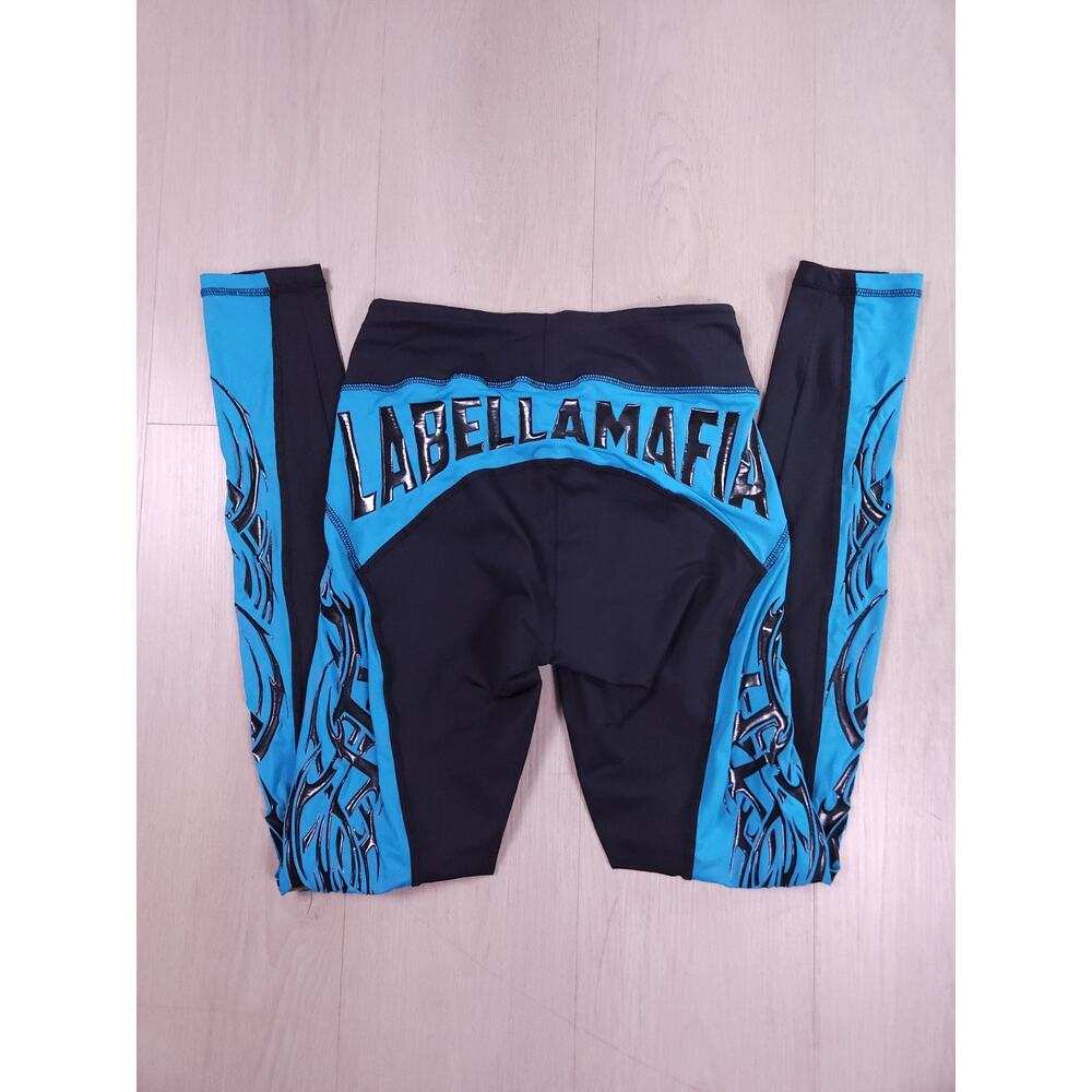 Labellamafia S Blue & Black Tribal Compression Leggings Brazilian Activewear